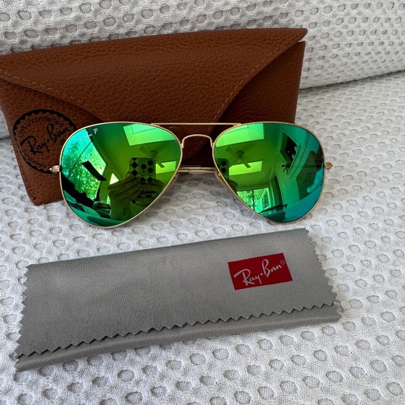 Ray-Ban Aviators Classic green mirror - Picture 1 of 5